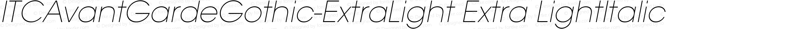 ITCAvantGardeGothic-ExtraLight Extra LightItalic