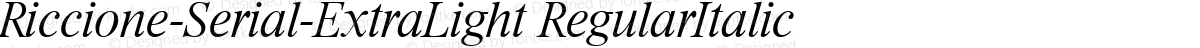 Riccione-Serial-ExtraLight RegularItalic