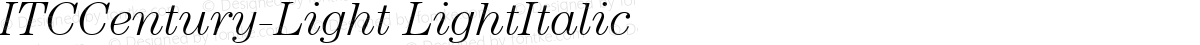 ITCCentury-Light LightItalic