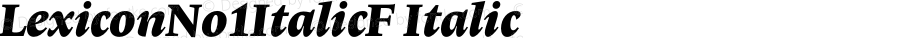 LexiconNo1ItalicF Italic