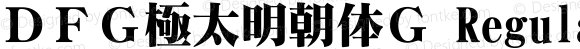 ＤＦＧ極太明朝体Ｇ Regular 20 May, 2000: Version 2.00