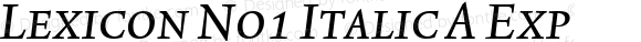 Lexicon No1 Italic A Exp