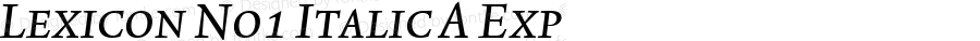 Lexicon No1 Italic A Exp