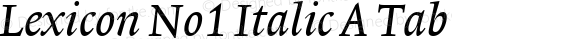 Lexicon No1 Italic A Tab