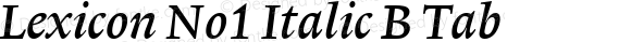 Lexicon No1 Italic B Tab