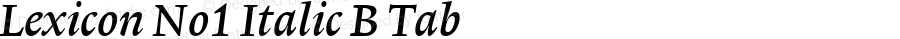 Lexicon No1 Italic B Tab