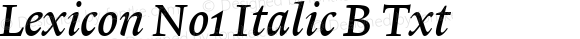 Lexicon No1 Italic B Txt