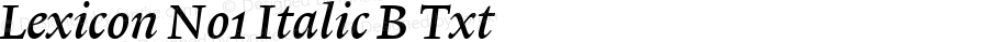 Lexicon No1 Italic B Txt