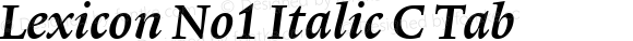 Lexicon No1 Italic C Tab