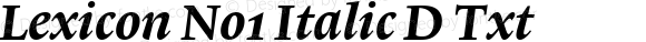 Lexicon No1 Italic D Txt