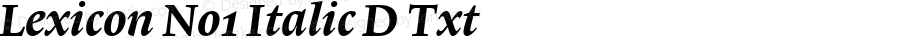 Lexicon No1 Italic D Txt