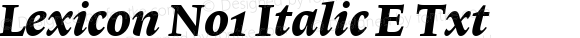 Lexicon No1 Italic E Txt