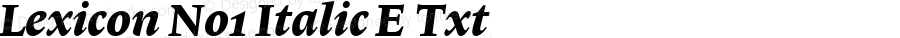 Lexicon No1 Italic E Txt