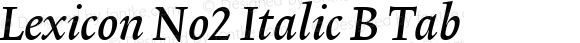 Lexicon No2 Italic B Tab