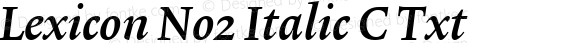 Lexicon No2 Italic C Txt