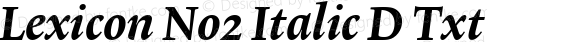 Lexicon No2 Italic D Txt