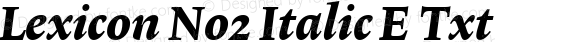 Lexicon No2 Italic E Txt