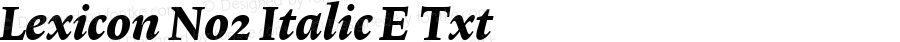 Lexicon No2 Italic E Txt