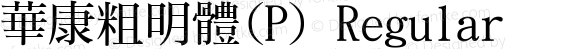 華康粗明體(P) Regular 1 Aug., 1999: Unicode Version 1.00