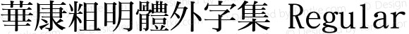 華康粗明體外字集 Regular 1 Aug., 1999: Unicode Version 1.00