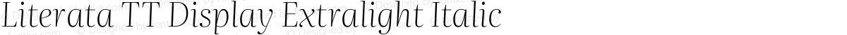 Literata TT Display Extralight Italic