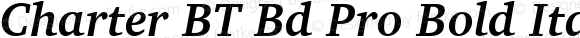 Charter BT Bd Pro Bold Italic