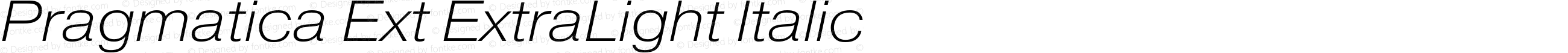 Pragmatica Ext ExtraLight Italic