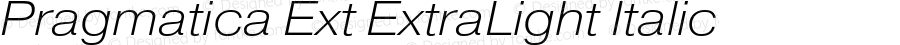 Pragmatica Ext ExtraLight Italic