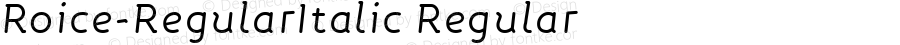 Roice-RegularItalic