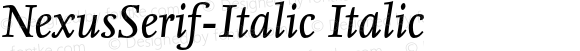 NexusSerif-Italic Italic