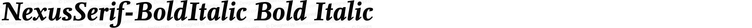 NexusSerif-BoldItalic Bold Italic