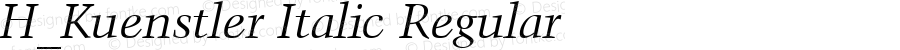 H_Kuenstler Italic Regular