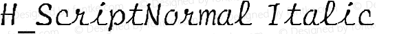 H_ScriptNormal Italic