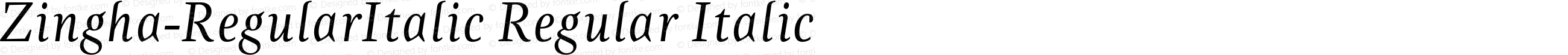 Zingha-RegularItalic Regular Italic