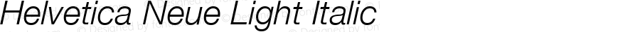 Helvetica Neue Light Italic