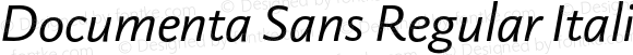 Documenta Sans Regular Italic