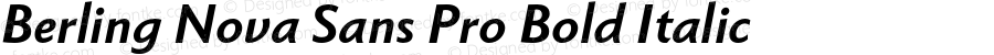 Berling Nova Sans Pro Bold Italic Version 1.000