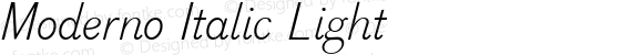 Moderno Italic Light