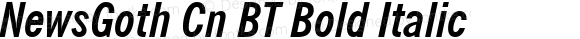 NewsGoth Cn BT Bold Italic
