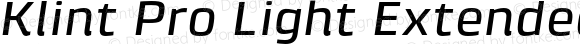 Klint Pro Light Extended Bold Italic