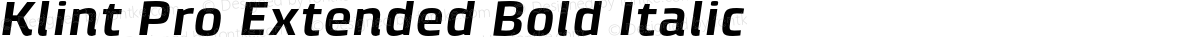 Klint Pro Extended Bold Italic