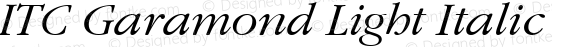 ITC Garamond Light Italic