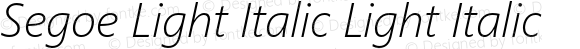 Segoe Light Italic Light Italic