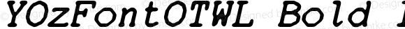 YOzFontOTWL Bold Italic