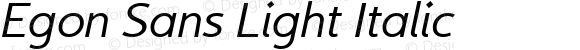 Egon Sans Light Italic