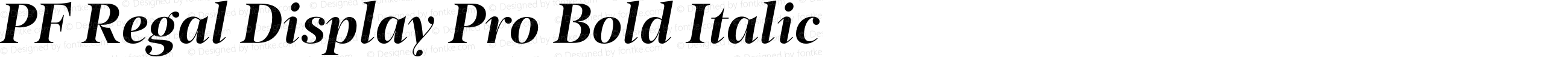 PF Regal Display Pro Bold Italic