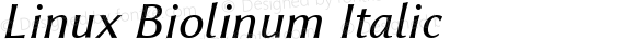 Linux Biolinum Italic