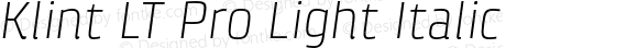 Klint LT Pro Light Italic