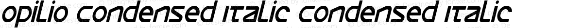 Opilio Condensed Italic Condensed Italic