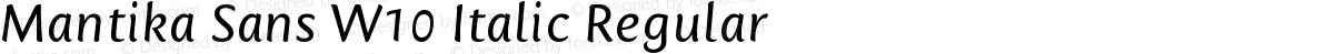 Mantika Sans W10 Italic Regular